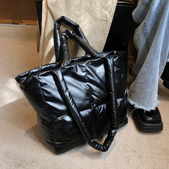 Winter Big Tote Bag for Women Padded Handbags Large Cotton Purses