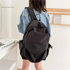 Large Women Travel Backpack for Teenage Girls Solid Casual Bag