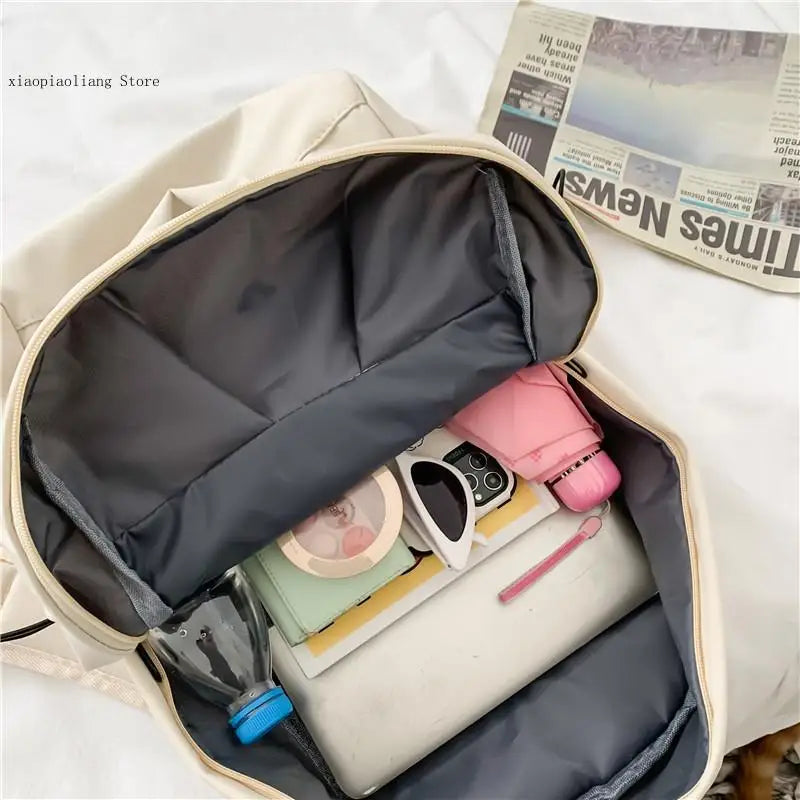 Large Women Travel Backpack for Teenage Girls Solid Casual Bag