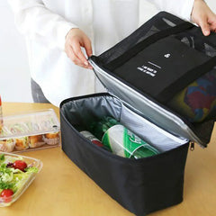 Women Mesh Transparent Bag Double-layer Heat Preservation Picnic Beach Tote