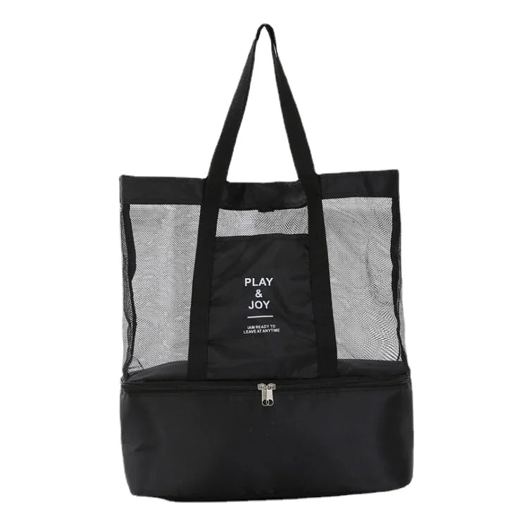 Large Capacity Mesh Transparent Bag Double-layer Heat Preservation Picnic