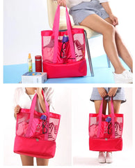 Large Capacity Mesh Transparent Bag Double-layer Heat Preservation Picnic
