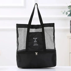 Large Capacity Mesh Transparent Bag Double-layer Heat Preservation Picnic
