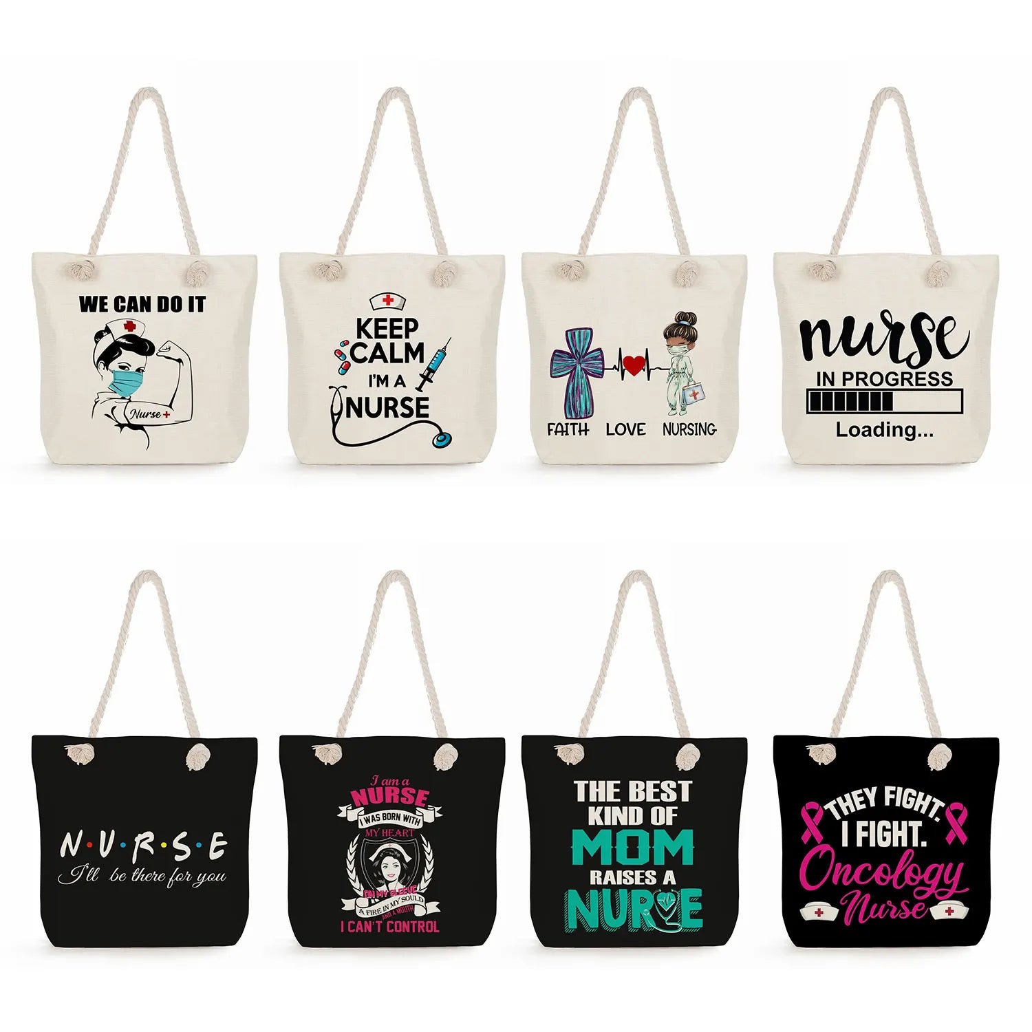 High Capacity Women Shoulder Bags Nurse Print Handbags