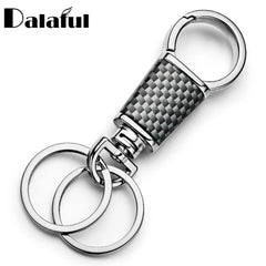 Double Ring Keychain Metal 360 Rotatable Key Holder Men's Waist Car Keyring