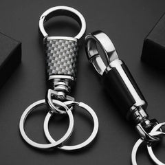 Double Ring Keychain Metal 360 Rotatable Key Holder Men's Waist Car Keyring