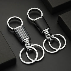 Double Ring Keychain Metal 360 Rotatable Key Holder Men's Waist Car Keyring