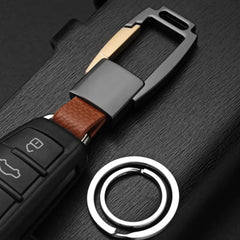 High-Grade Leather Keychain Alloy Personalized Lettering Business Men