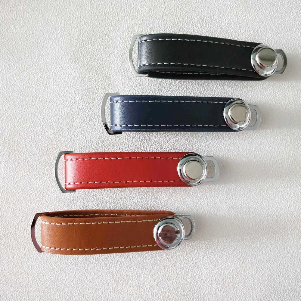 Leather Keychain Car Key Rings Holder Case Key Organizer Bag