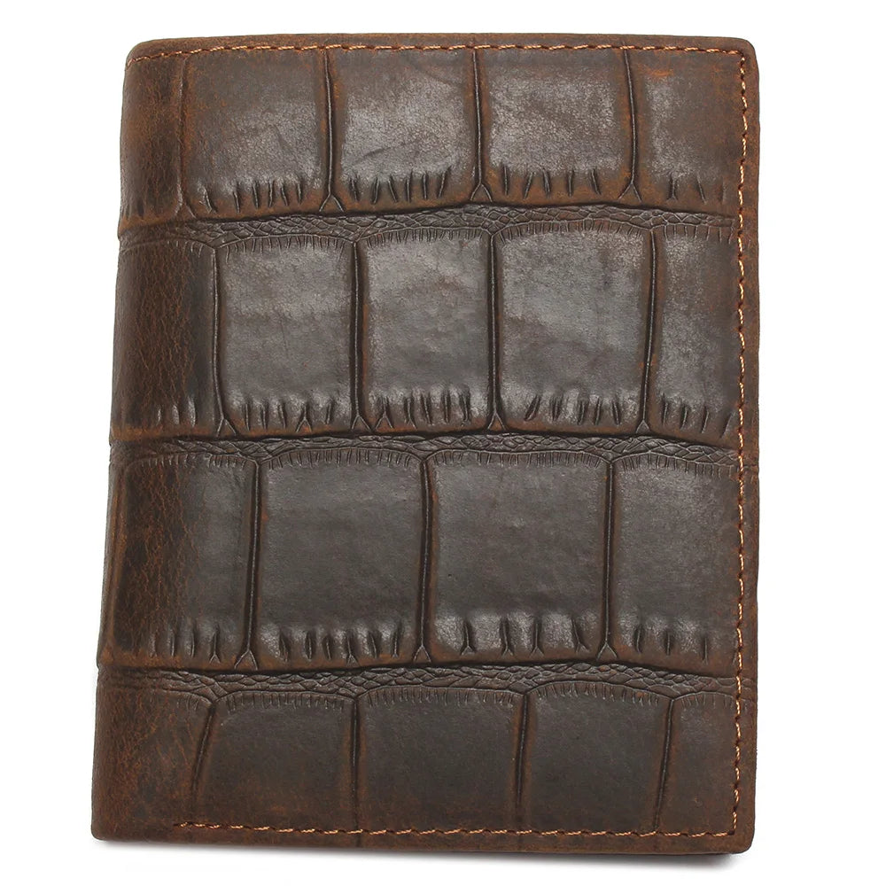 Crocodile Style Crazy Horse Leather Wallet