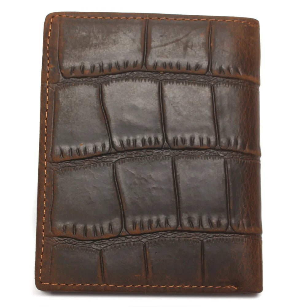 Crocodile Style Crazy Horse Leather Wallet