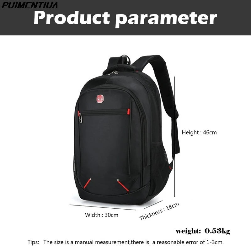 High Backpacks Men Teenage Boys Student School Bag Waterproof Travel Large Cap