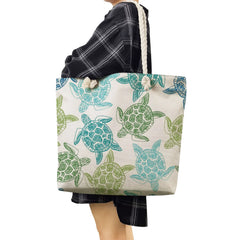 Summer Beach Bag Starfish Print Reusable Shoulder Tote Handbag Eco Shopper