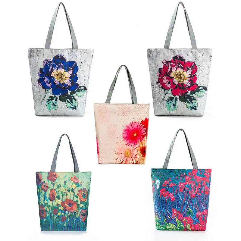 Canvas Beach Tote Bag Casual Lady Handbag Travel Shoulder Bag
