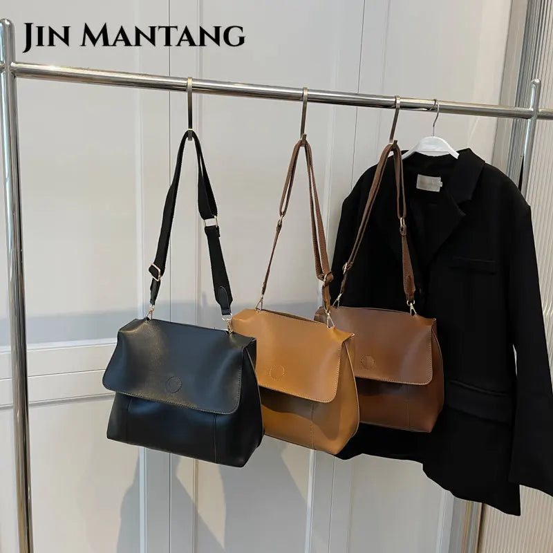 Vintage High Bucket Crossbody Bag for Women