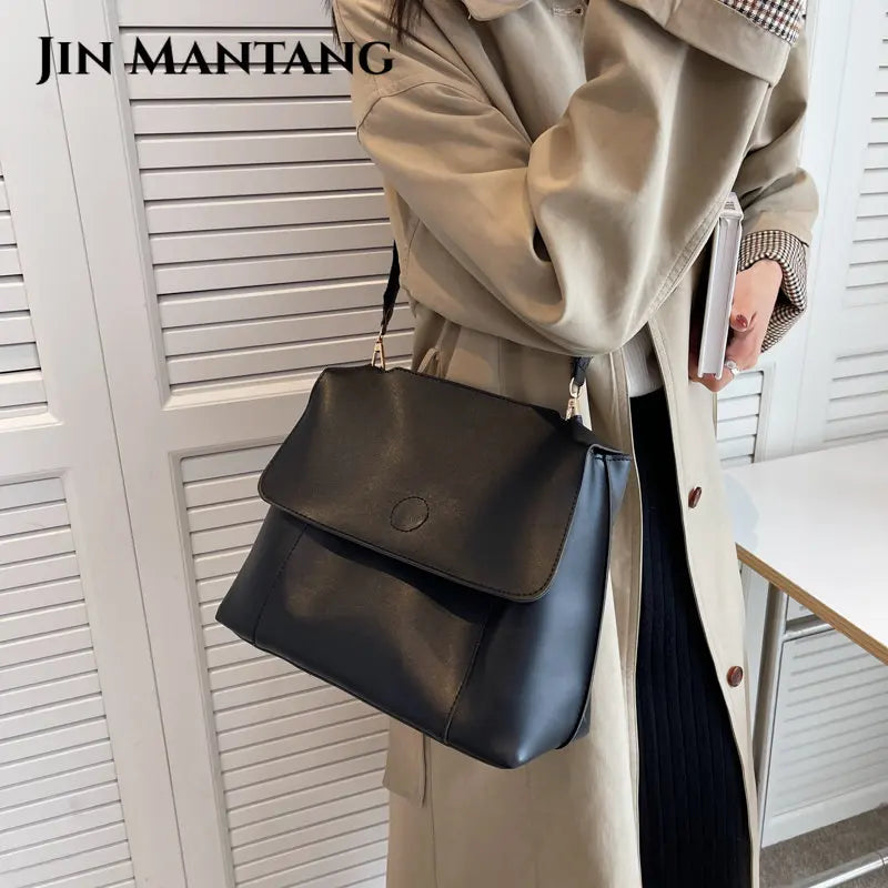 Vintage High Bucket Crossbody Bag for Women