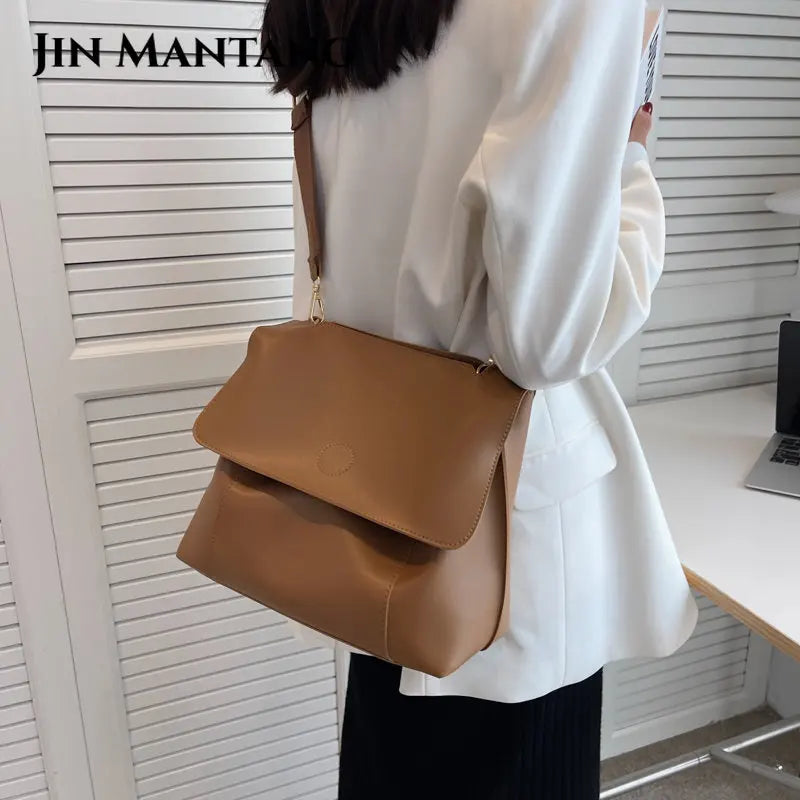 Vintage High Bucket Crossbody Bag for Women