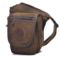 Canvas Men Drop Leg Bag Military Motorcycle Travel Male Waist Fanny Pack
