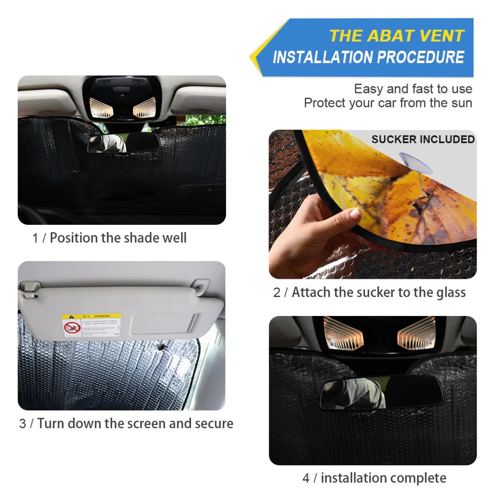 Car Sun Shade UV Protection Curtain Front Windshield Sunshade Cover