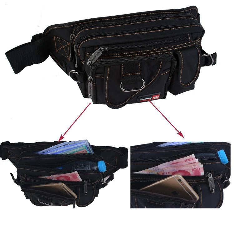 Casual Canvas Messenger Bags Waist Packs Men Portable Vintage Waist Bags