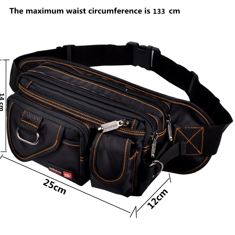 Casual Canvas Messenger Bags Waist Packs Men Portable Vintage Waist Bags