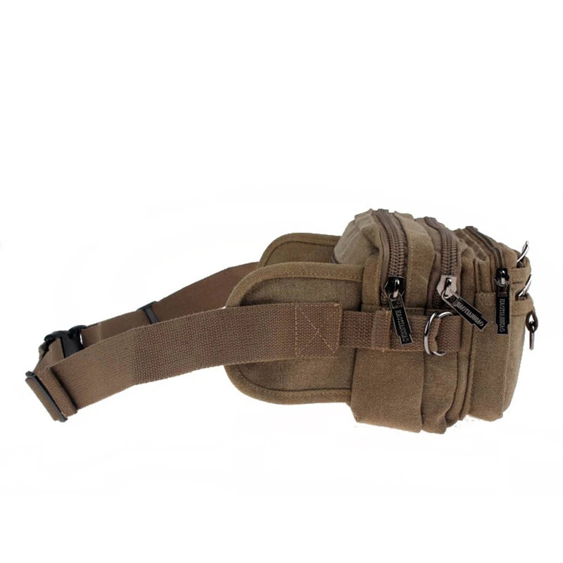 Casual Canvas Waist Packs Purse Men Bag Portable Vintage Waist Bag