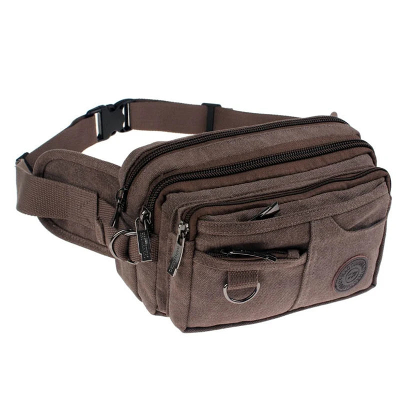 Casual Canvas Waist Packs Purse Men Bag Portable Vintage Waist Bag