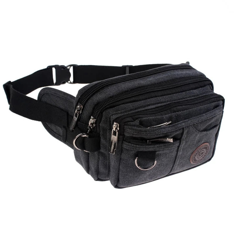 Casual Canvas Waist Packs Purse Men Bag Portable Vintage Waist Bag