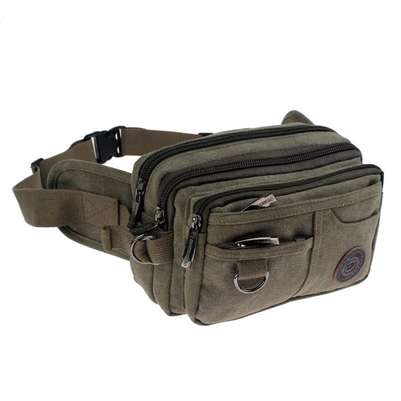 Casual Canvas Waist Packs Purse Men Bag Portable Vintage Waist Bag