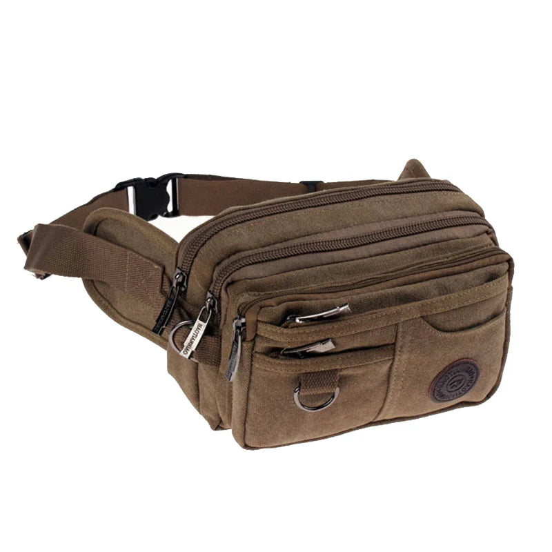 Casual Canvas Waist Packs Purse Men Bag Portable Vintage Waist Bag