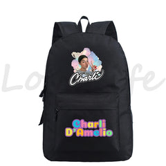 Charli Damelio Canvas Backpack Children Bookbag Teen Girls School Bag