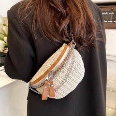 Straw Women Shoulder Crossbody Waist Bag Female Belt Bags
