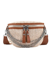 Straw Women Shoulder Crossbody Waist Bag Female Belt Bags