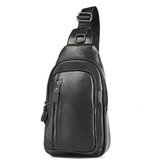 Cow Leather Chest Pack Backbag Man Crossbody Bag