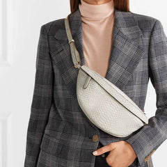 High Chest Bag Women Leather Serpentine Waist Bag Retro Snak skin Shouder Bag