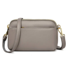 Women's Soft Leather Shoulder Bag Multi-Layer Crossbody Handbag