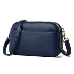Women's Soft Leather Shoulder Bag Multi-Layer Crossbody Handbag