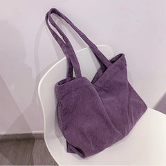 Women's Corduroy Underarm Shoulder Bag Large Capacity Tote