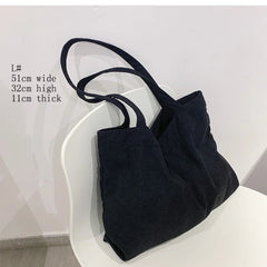 Women's Corduroy Underarm Shoulder Bag Large Capacity Tote
