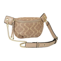 Woven Lattice Belt Bag Women's Waist Bag Thick Chain Fanny Pack
