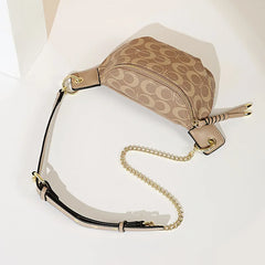 Woven Lattice Belt Bag Women's Waist Bag Thick Chain Fanny Pack