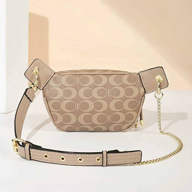 Woven Lattice Belt Bag Women's Waist Bag Thick Chain Fanny Pack