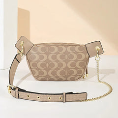 Woven Lattice Belt Bag Women's Waist Bag Thick Chain Fanny Pack
