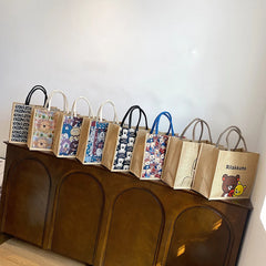 High Natural Recycled Tote Bags Jute Shopping Gift Bag Women Purse and Handbags
