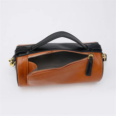 Oil Wax Leather Crossbody Purse Wide Strap Handbag for Women