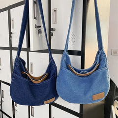 High Denim Shoulder Bag Large Messenger Bags Girls Cross Body Schoolbag
