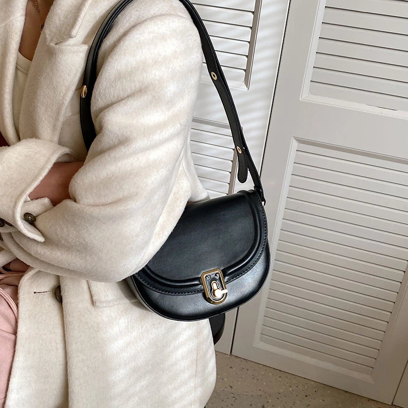 Vintage Wine Red Leather Crossbody Bag for Women