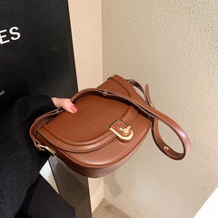 Vintage Wine Red Leather Crossbody Bag for Women