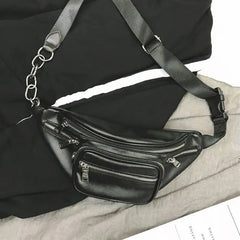 PU Chain Waist Bag Bananka Travel Leisure Fanny Pack Men And Women