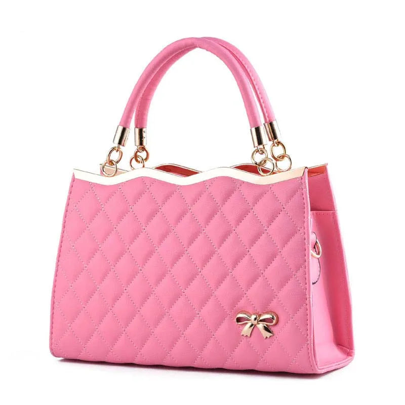 Europe Bowknot Lady PU Leather Handbags Tote Crossbody Bags